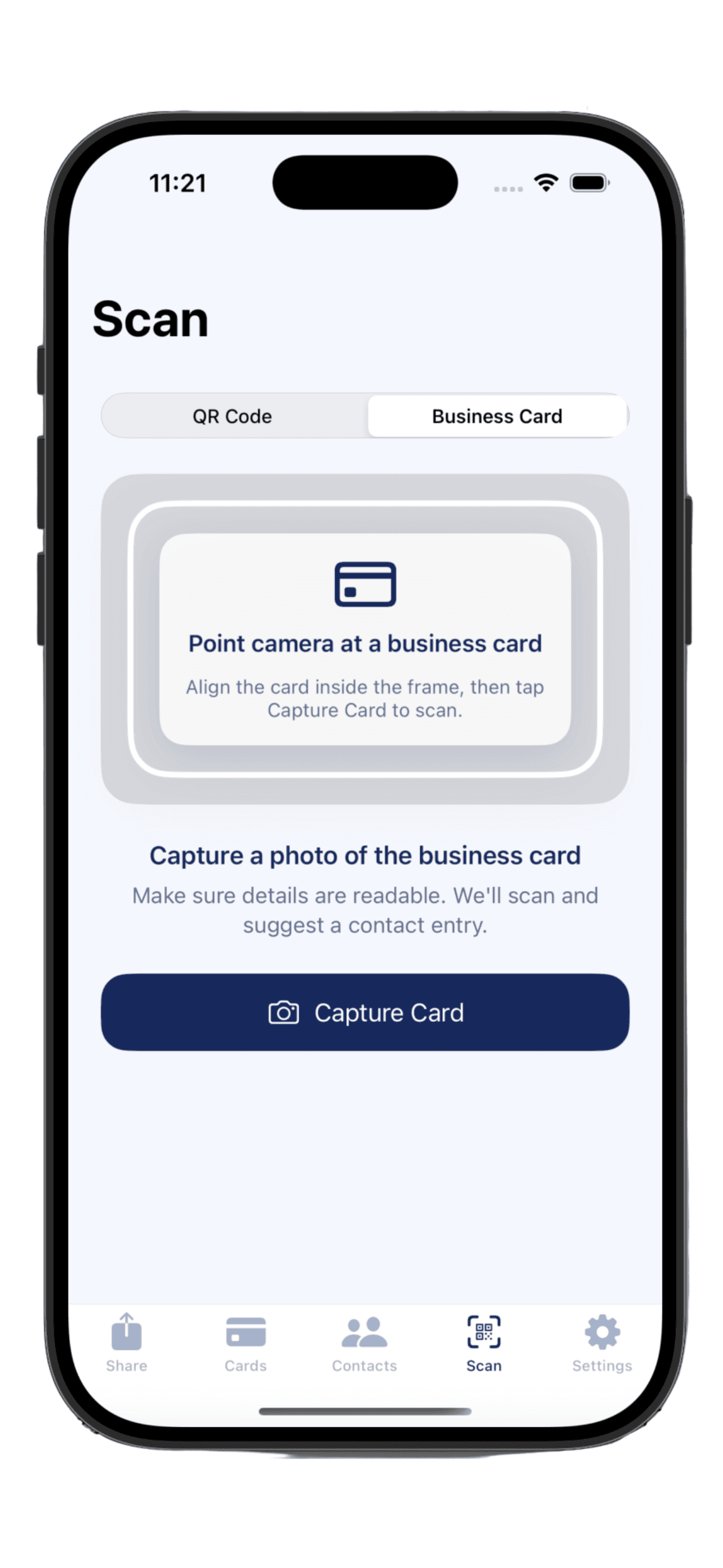 AI business card capture
